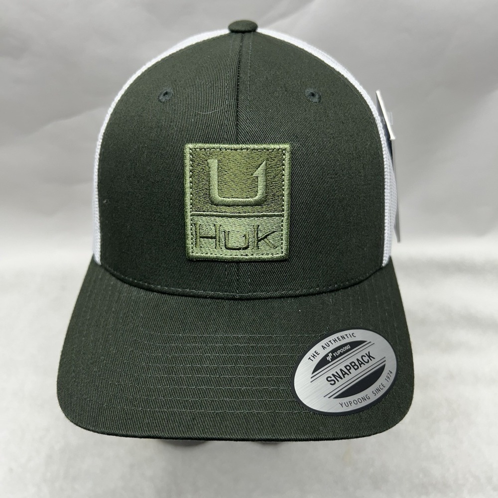 Huk Mens Adjustable Huk'd Up Green Trucker Cap Hat New